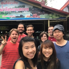 To the floating market with fellow competitors